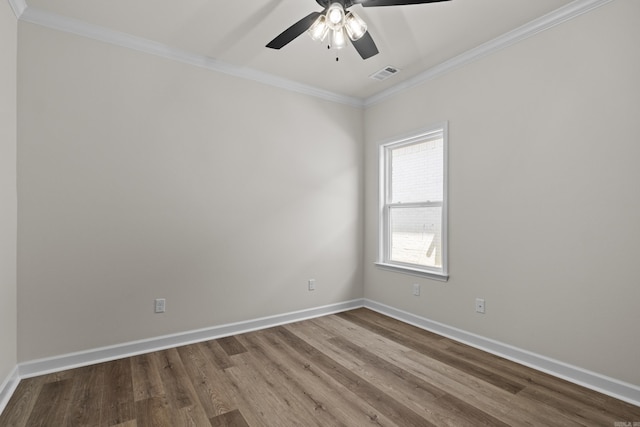 7213 Stonehenge Dr, Sherwood, AR 72120 - unfurnished room featuring wood finished floors, ceiling fan, and crown molding