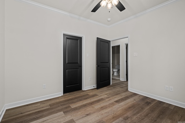7213 Stonehenge Dr, Sherwood, AR 72120 - unfurnished room with ornamental molding, wood finished floors, and ceiling fan