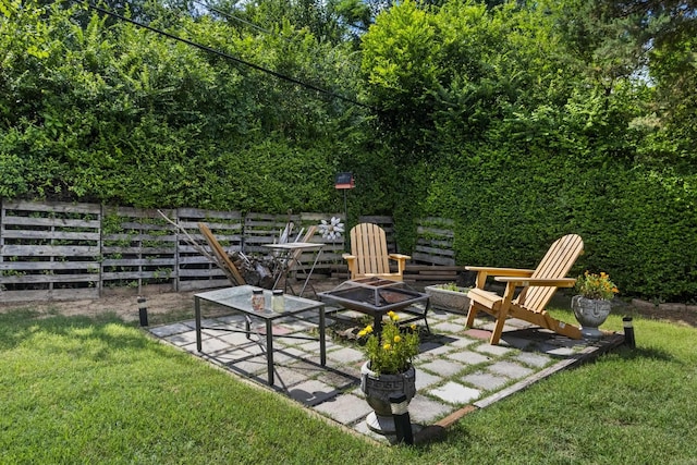 4005 W Berkley Dr, North Little Rock, AR 72118 - view of yard featuring an outdoor fire pit and a patio