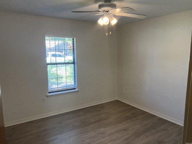 11 Laura Ln, Conway, AR 72034 - unfurnished room with plenty of natural light, dark wood-type flooring, and ceiling fan