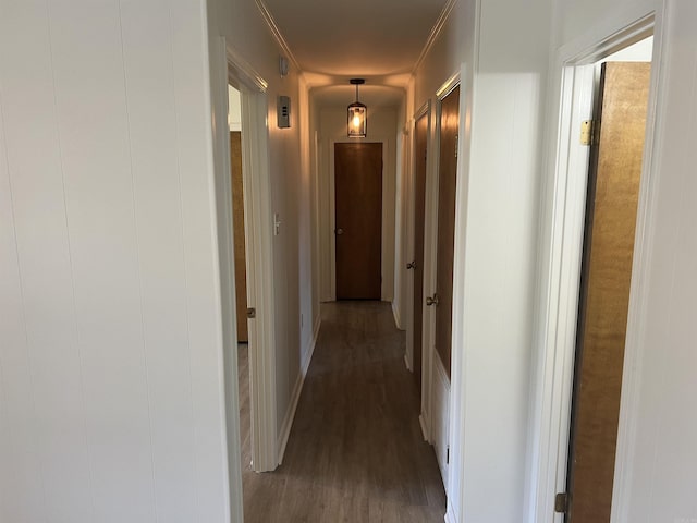 11 Laura Ln, Conway, AR 72034 - hallway with wood finished floors and ornamental molding
