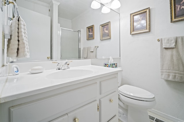 410 E Green St, Morrilton, AR 72110 - full bathroom with vanity, a shower stall, and crown molding