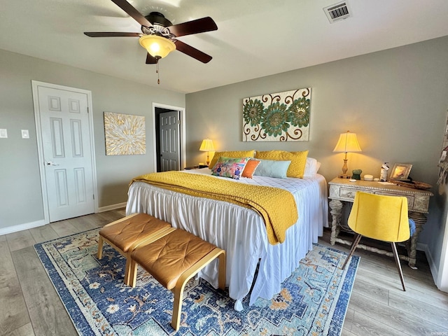 310 Kleinshore Rd Unit C-1, Hot Springs, AR 71913 - bedroom with wood finished floors and a ceiling fan