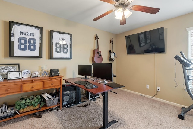 2104 Magna Carta Ln, Bryant, AR 72022 - office area featuring carpet flooring and ceiling fan