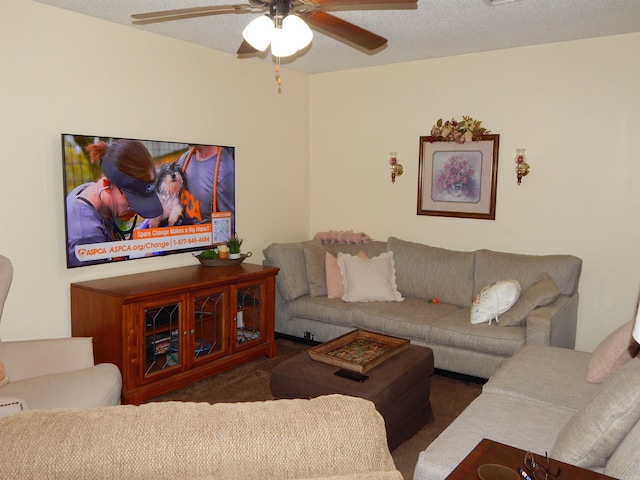 155 N Ridge Rd, Heber Springs, AR 72543 - living room with ceiling fan and carpet