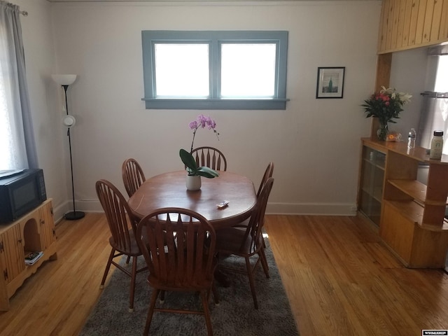 dining room with light hardwood / wood-style flooring