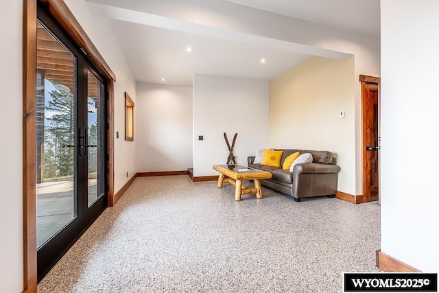 living room featuring french doors