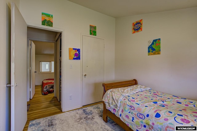 bedroom featuring light hardwood / wood-style flooring