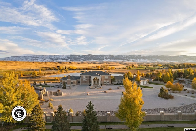 exterior space featuring a mountain view