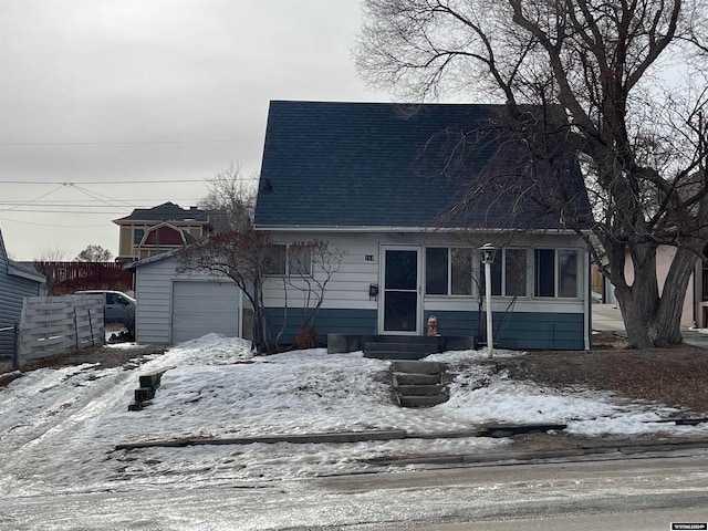 view of front of house with a garage