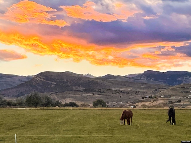 property view of mountains featuring a rural view