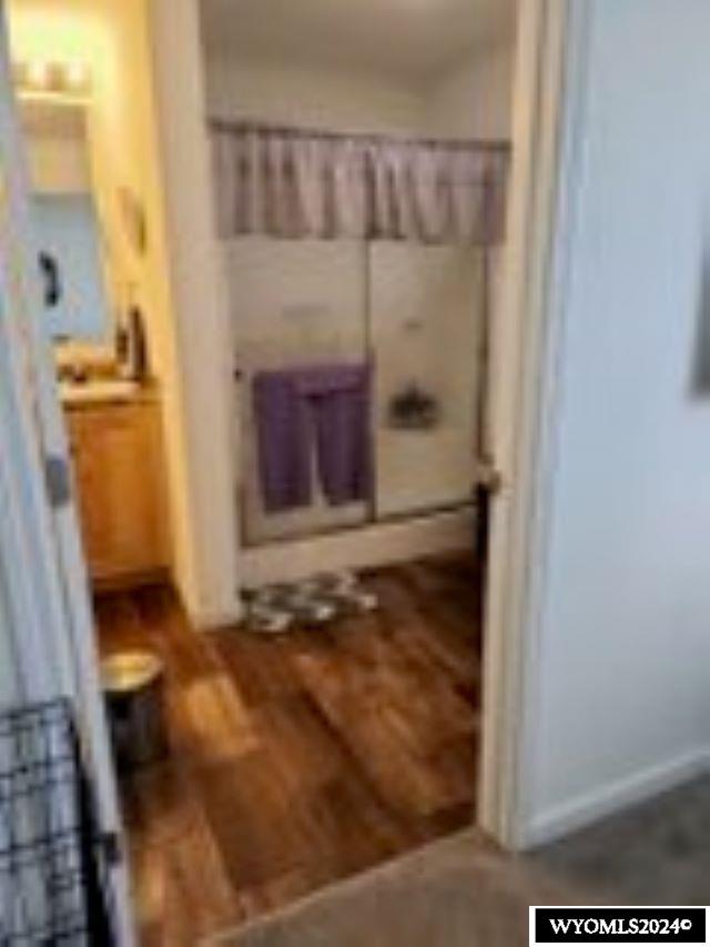 bathroom featuring hardwood / wood-style floors