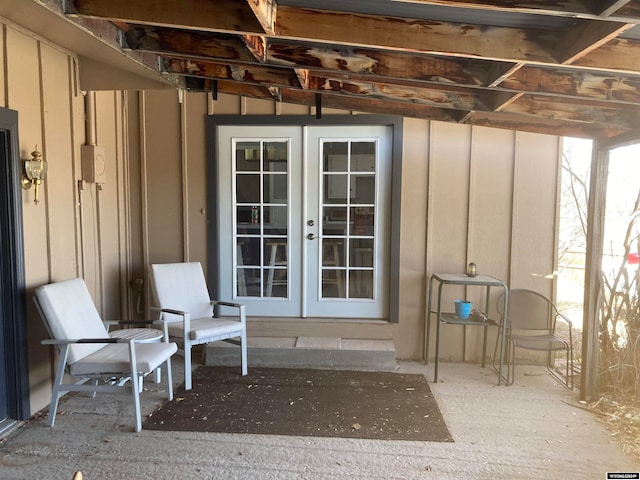 exterior space with french doors and a patio area