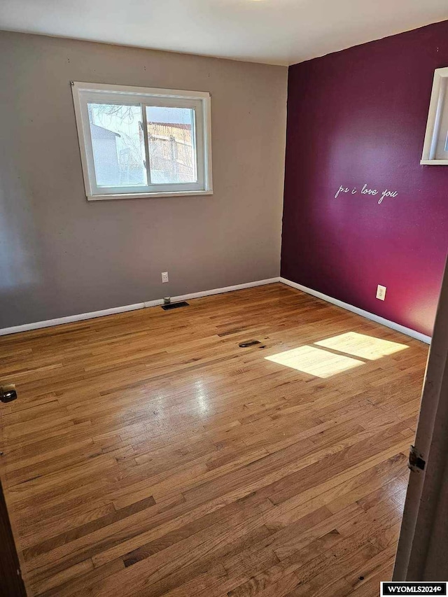 empty room featuring light hardwood / wood-style flooring