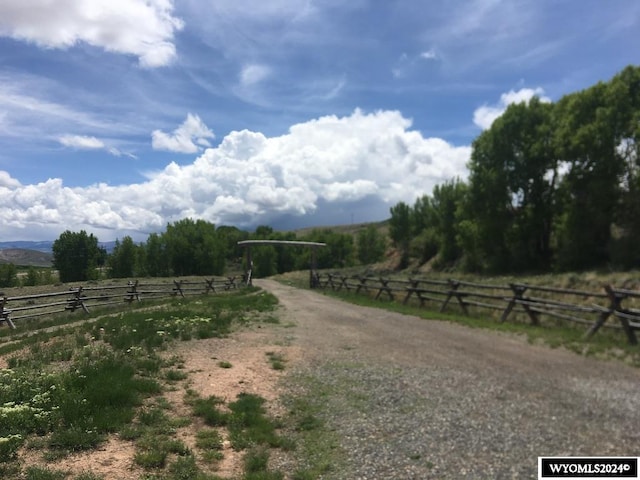 view of street featuring a rural view