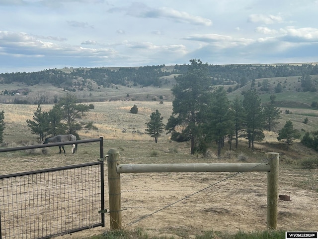 exterior space with a rural view