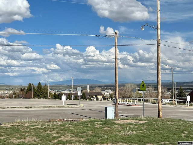 view of street with a mountain view