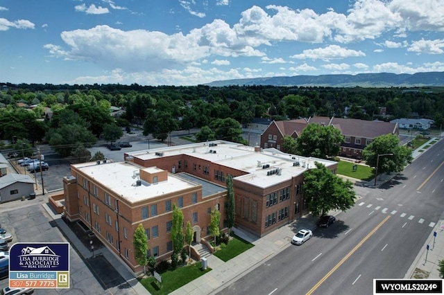 bird's eye view featuring a mountain view