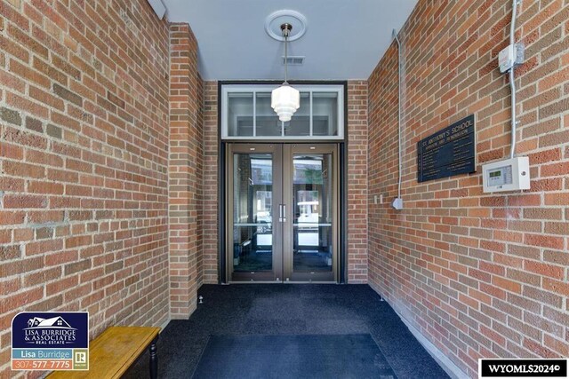 view of exterior entry with french doors