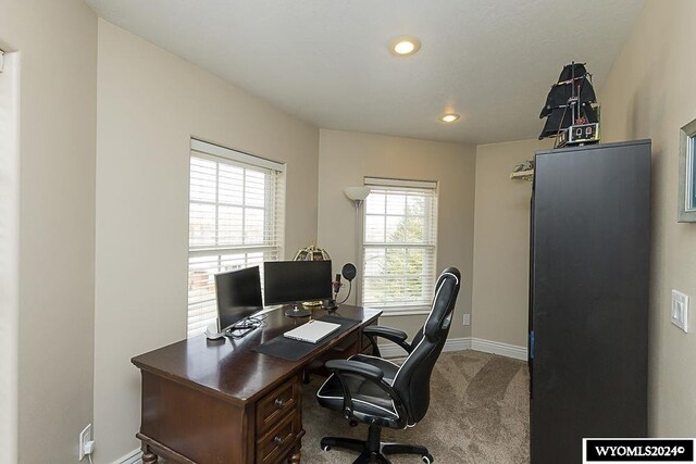 view of carpeted office