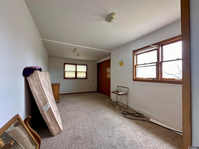 carpeted spare room featuring plenty of natural light