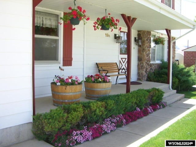 exterior space featuring covered porch