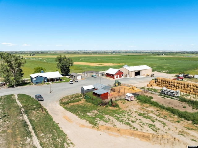 drone / aerial view with a rural view