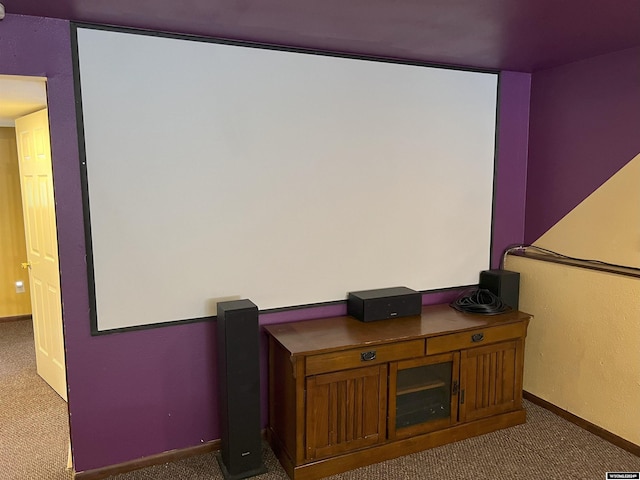 view of carpeted home theater