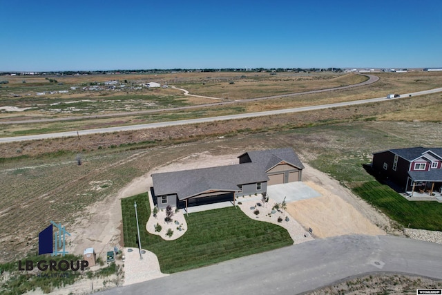 bird's eye view with a rural view