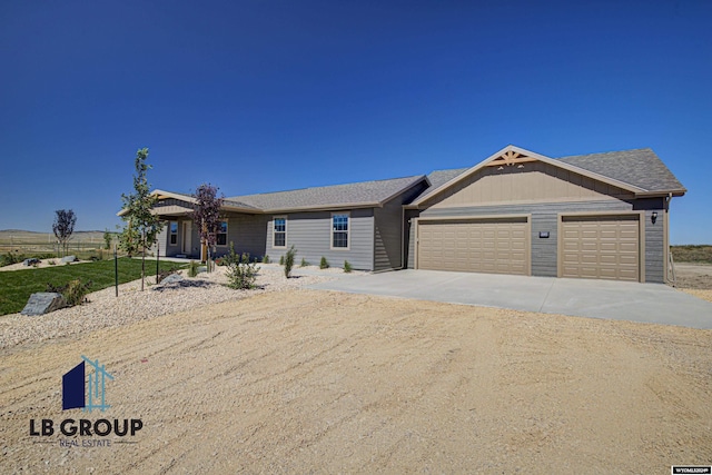 view of front of house with a garage