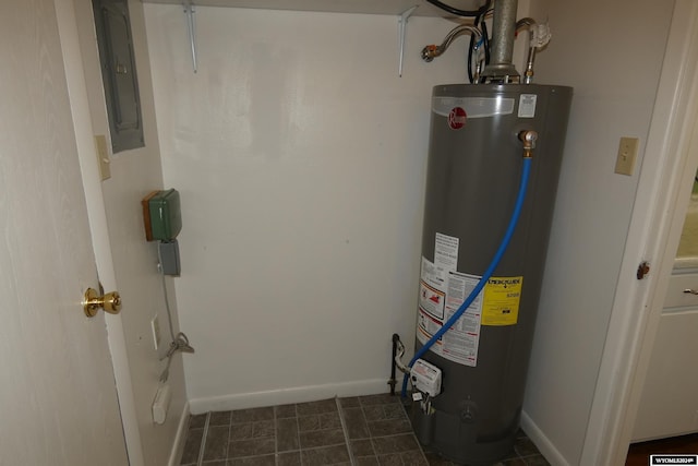 utilities with water heater and electric panel