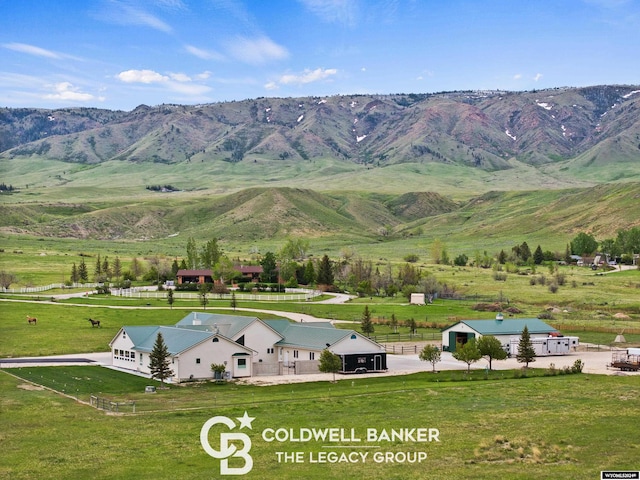 property view of mountains featuring a rural view