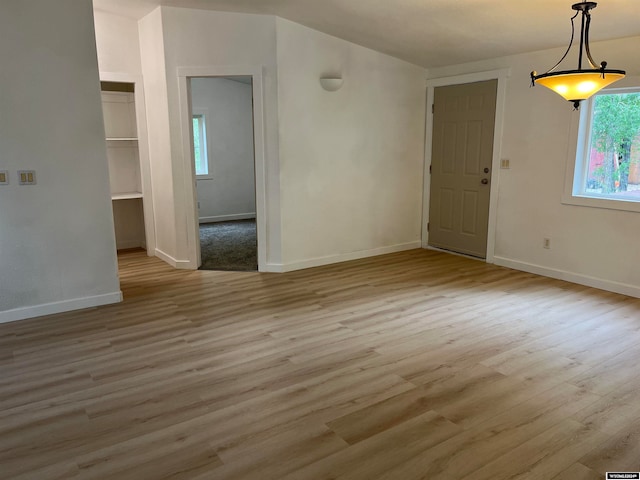 spare room with wood-type flooring