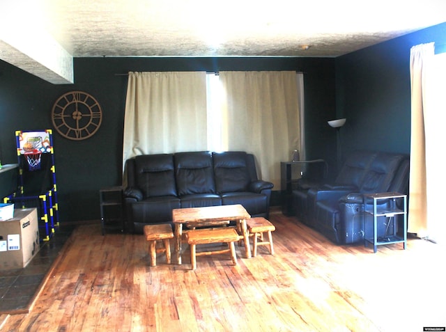 living room with wood-type flooring