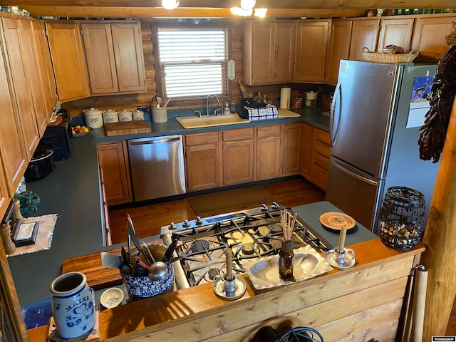 kitchen featuring sink and appliances with stainless steel finishes