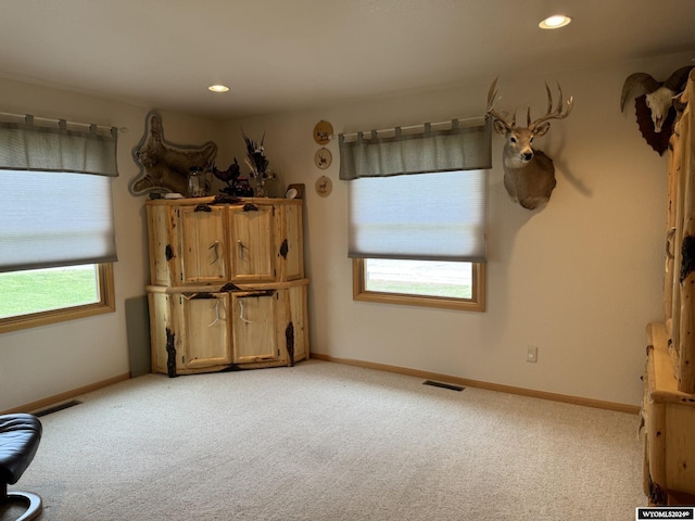 interior space featuring carpet floors