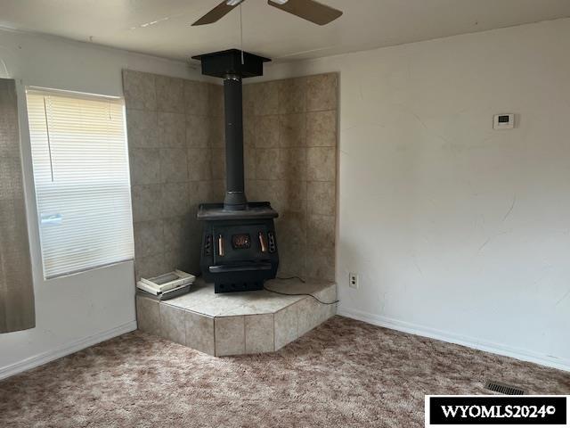 room details with carpet and ceiling fan