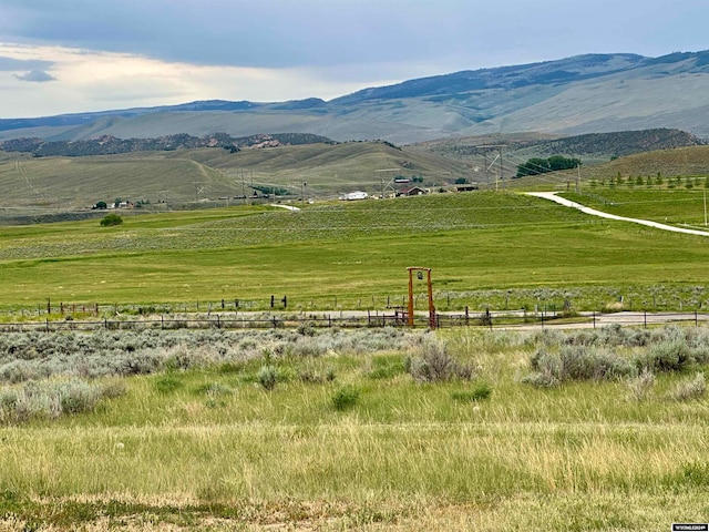 view of mountain feature featuring a rural view