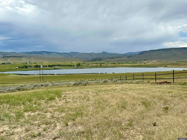 mountain view with a water view and a rural view