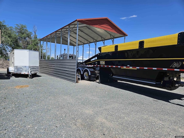 view of parking with a carport