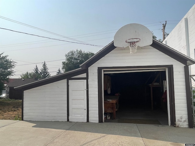 view of garage