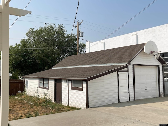 view of garage