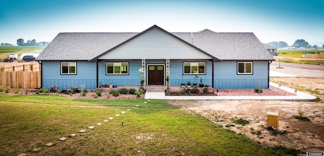 view of front of house with a front lawn