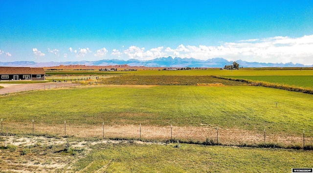 view of mountain feature featuring a rural view