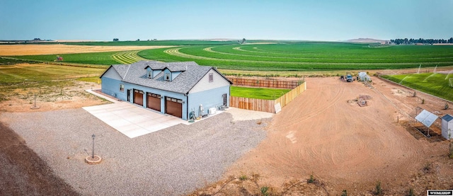 aerial view with a rural view