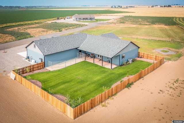 drone / aerial view with a rural view