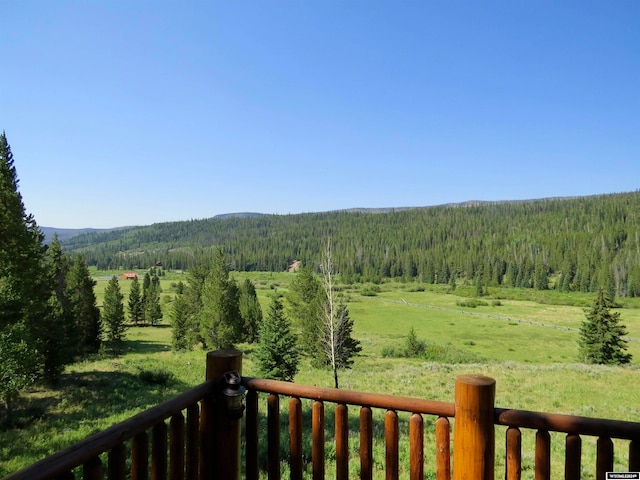 view of mountain feature with a rural view