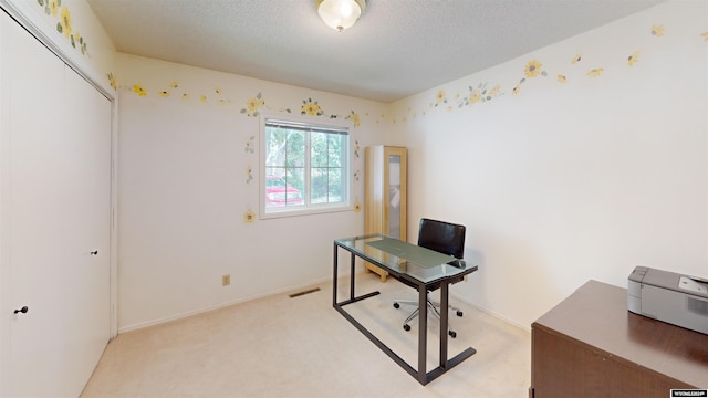 view of carpeted office space