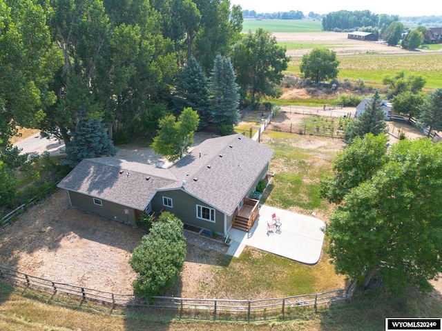 drone / aerial view featuring a rural view