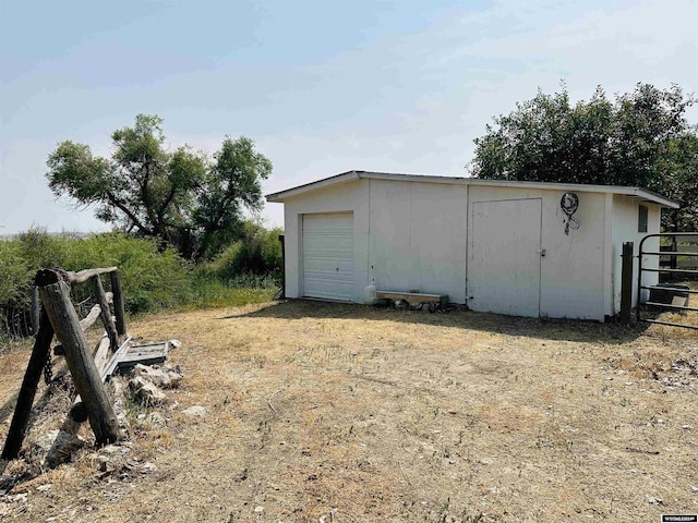 view of garage